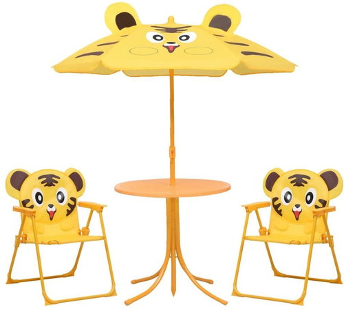 3-piece children' s garden bistro set with parasol yellow 48100 48100 - Garden Furniture - Main image