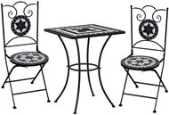 3-piece mosaic bistro set ceramic black and white 279414 279414 - Garden Furniture
