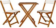 3-piece folding bistro set with cushions solid acacia wood 44014 44014 - Garden Furniture