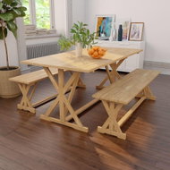 3-piece garden dining set solid teak wood 275875 275875 - Garden Furniture