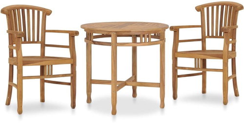 3-piece garden dining set solid teak wood 3053650 3053650 - Garden Furniture - Main image