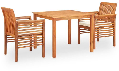 3-piece garden dining set with cushions solid acacia wood 278895 278895 - Garden Furniture - Main image
