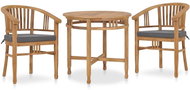 3-piece garden dining set with cushions solid teak wood 3053649 3053649 - Garden Furniture