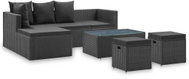 4-piece garden sofa black with cushions polyratan 46105 46105 - Garden Furniture