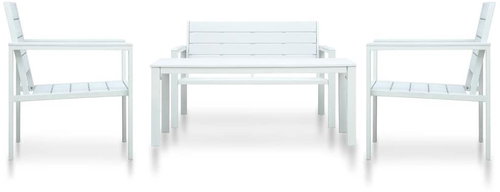 4-piece garden sofa HDPE white wooden look 3051102 3051102 - Garden Furniture - Main image