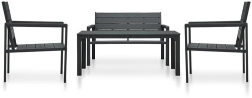 4-piece garden sofa HDPE black wooden look 3051104 3051104 - Garden Furniture - Main image
