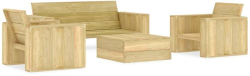 4-piece garden sofa impregnated pine wood 3053198 3053198 - Garden Furniture - Main image