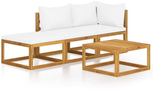 4-piece garden sofa cream cushion solid acacia 3057659 3057659 - Garden Furniture - Main image
