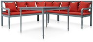 4-piece garden sofa solid acacia gray-red 43699 43699 - Garden Furniture