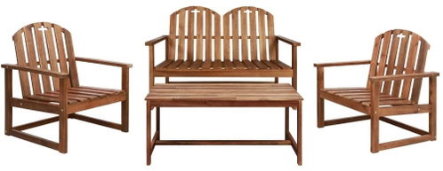 4-piece garden sofa solid acacia wood 44035 44035 - Garden Furniture - Main image