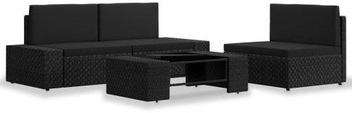 4-piece garden sofa polyrattan black 3054577 3054577 - Garden Furniture - Main image
