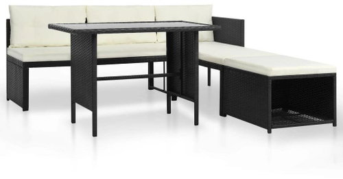 4-piece garden sofa polyrattan black 44287 44287 - Garden Furniture - Main image