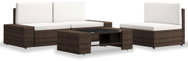 4-piece garden sofa polyratt brown 3054589 3054589 - Garden Furniture