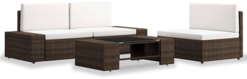 4-piece garden sofa polyratt brown 3054589 3054589 - Garden Furniture - Main image