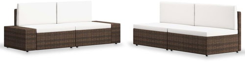 4-piece garden sofa polyrattan brown 3054593 3054593 - Garden Furniture - Main image