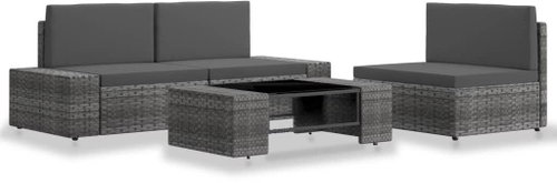 4-piece garden sofa polyrattan gray 3054601 3054601 - Garden Furniture - Main image