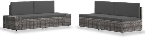 4-piece garden sofa polyrattan gray 3054605 3054605 - Garden Furniture - Main image