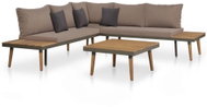 4-piece garden sofa with acacia cushions solid brown 44240 44240 - Garden Furniture