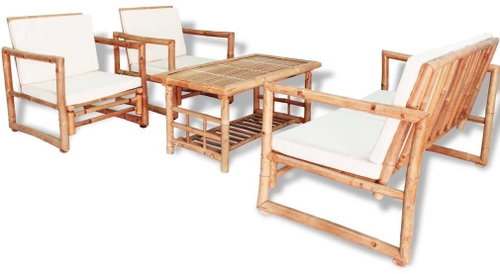 4-piece garden sofa with bamboo cushions 43159 43159 - Garden Furniture - Main image