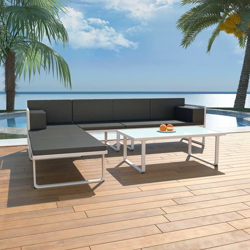 4-piece garden sofa with cushions aluminum gray 42815 42815 - Garden Furniture - Main image