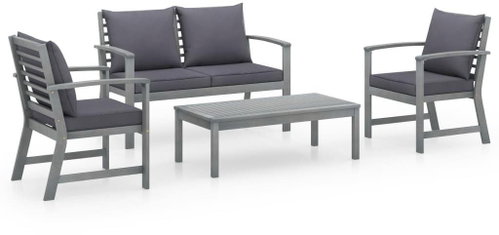 4 - piece garden sofa with solid acacia cushions - Garden Furniture - Main image
