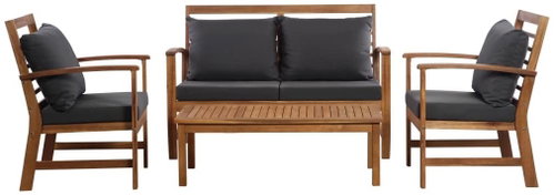 4-piece garden sofa with solid acacia cushions 43985 43985 - Garden Furniture - Main image