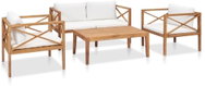 4-piece garden sofa with solid teak cushions 3054662 3054662 - Garden Furniture