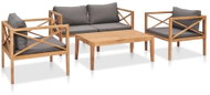 4-piece garden sofa with solid teak cushions 3054663 3054663 - Garden Furniture
