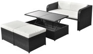 4-piece garden sofa with cushions polyratt black 42481 42481 - Garden Furniture