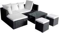 4-piece garden sofa with cushions polyratt black 42586 42586 - Garden Furniture
