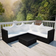 4-piece garden sofa with cushions polyratt black 42895 42895 - Garden Furniture