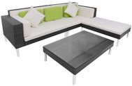 4-piece garden sofa with cushions polyrattan black 42944 42944 - Garden Furniture