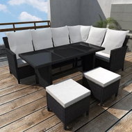 4-piece garden sofa with cushions polyratt black 43096 43096 - Garden Furniture