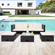 4-piece garden sofa with cushions polyratt black 43104 43104 - Garden Furniture