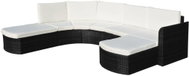 4-piece garden sofa with cushions polyratt black 43299 43299 - Garden Furniture
