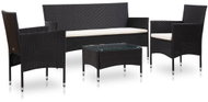 4-piece garden sofa with cushions polyratt black 45889 45889 - Garden Furniture
