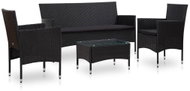4-piece garden sofa with cushions polyratt black 45891 45891 - Garden Furniture