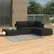 4-piece garden sofa with cushions polyratt black 46780 46780 - Garden Furniture