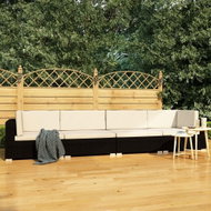 4-piece garden sofa with cushions polyratt black 47268 47268 - Garden Furniture