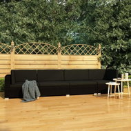 4-piece garden sofa with cushions polyratt black 47271 47271 - Garden Furniture