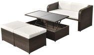 4-piece garden sofa with cushions polyratt brown 42480 42480 - Garden Furniture