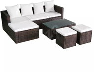 4-piece garden sofa with cushions polyratt brown 42585 42585 - Garden Furniture