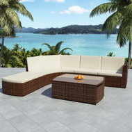4-piece garden sofa with cushions polyratt brown 42849 42849 - Garden Furniture