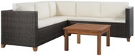 4-piece garden sofa with cushions polyratt brown 44108 44108 - Garden Furniture