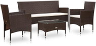 4-piece garden sofa with cushions polyratt brown 45888 45888 - Garden Furniture
