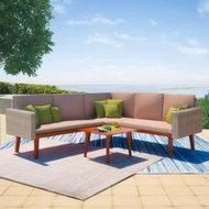 4-piece garden sofa with cushions polyrattan gray 43133 43133 - Garden Furniture
