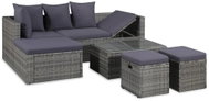 4-piece garden sofa with cushions polyrattan gray 43956 43956 - Garden Furniture