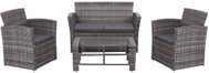4-piece garden sofa with cushions polyrattan gray 44420 44420 - Garden Furniture