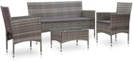 4-piece garden sofa with cushions polyrattan gray 45890 45890 - Garden Furniture