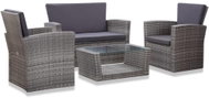 4-piece garden sofa with cushions polyrattan gray 46086 46086 - Garden Furniture